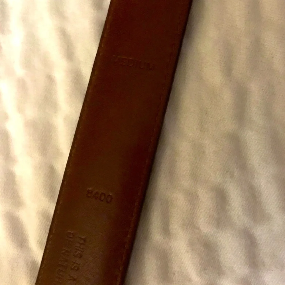 Coach Brown Leather Belt with Brass Buckle
